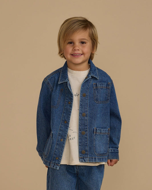 Rylee Cru denim chore coat, 4-5Y