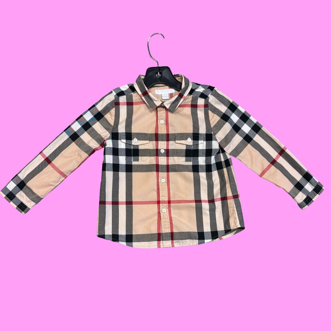 Burberry Classic plaid dress shirt, 3T