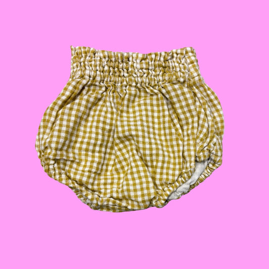 Door ploom Yellow checkered shorts, 1Yr