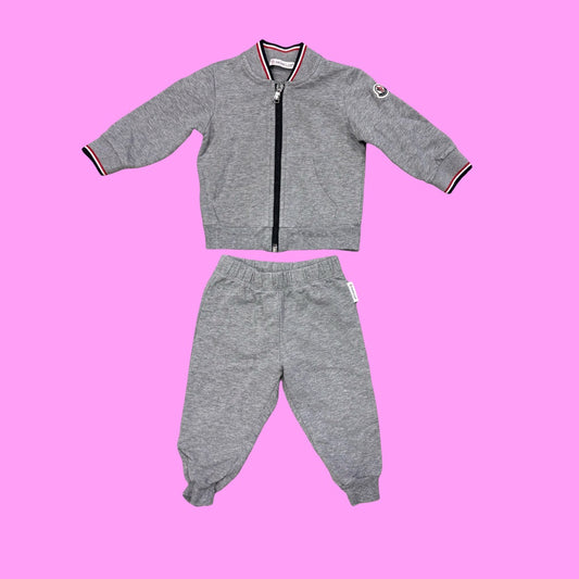 Moncler Grey sweat set, 9-12M