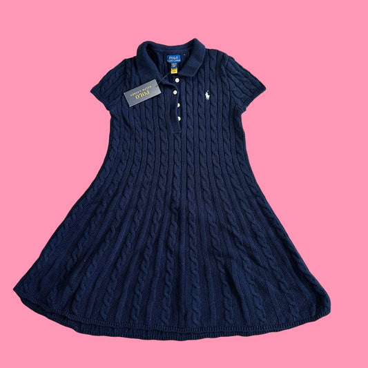 Polo Ralph Laure Navcy Sweater Dress, 8-10y