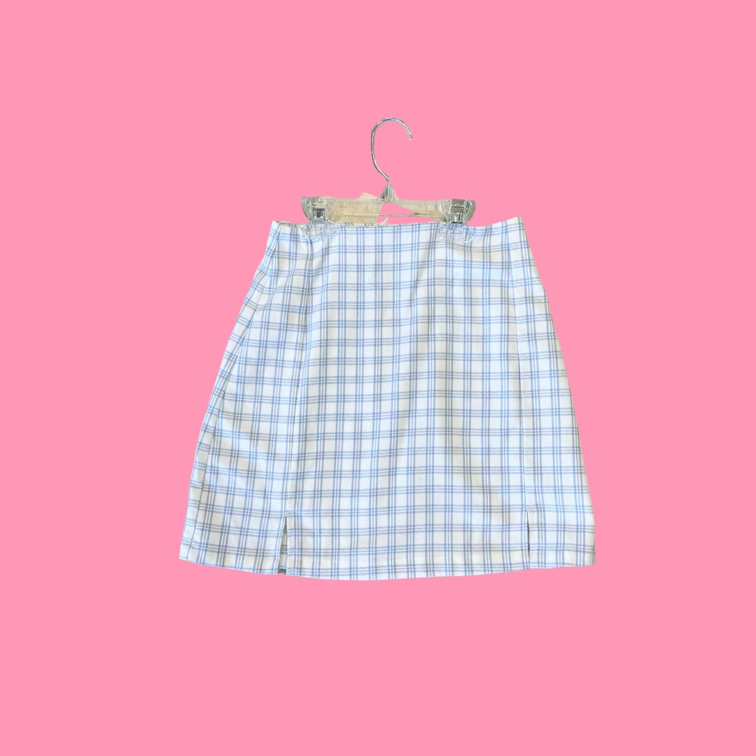 Brandy Melville Blue checkered skirt, one size