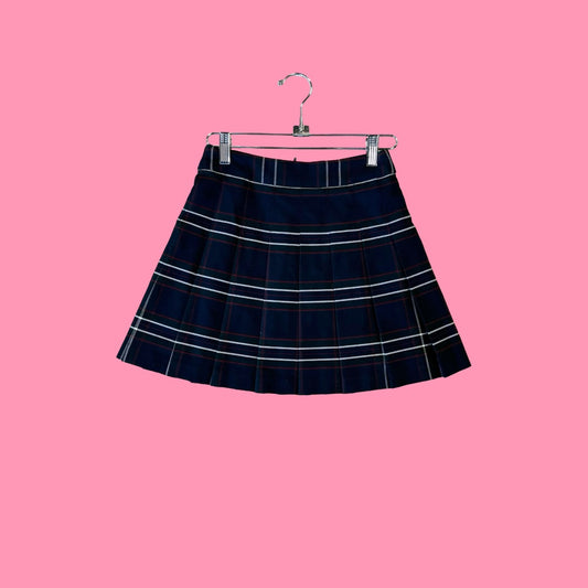 Best Sunday Navy plaid pleated skirt, 00