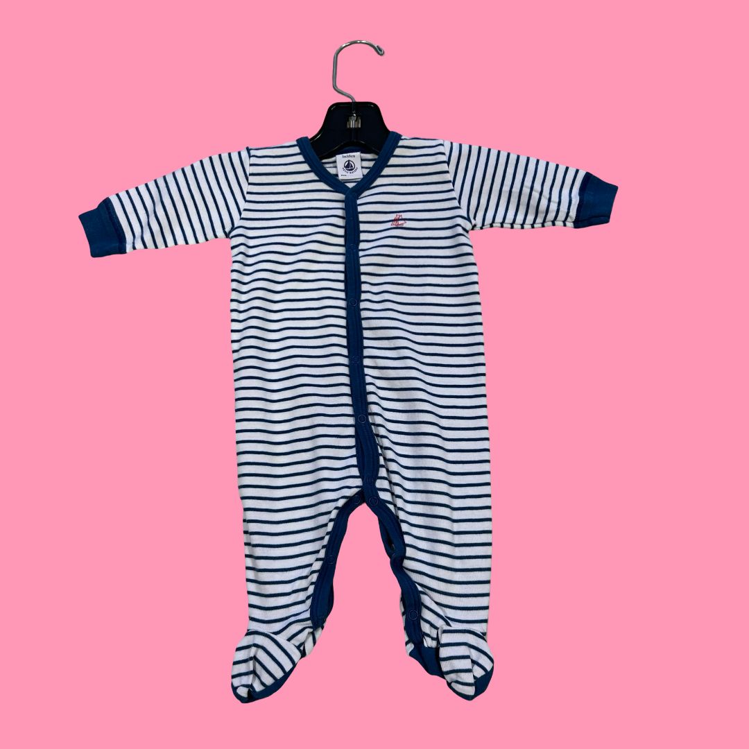 Petit Bateau striped sleeper, 3m