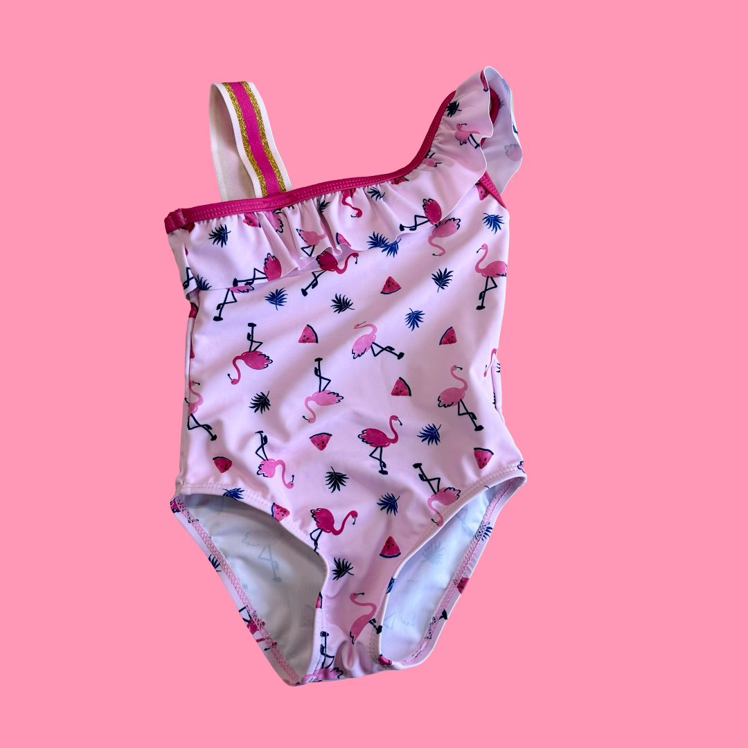 Andy & Evan Pink flamingo bathing suite, 2T