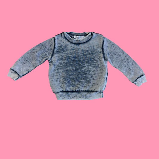 Joah love  blue distressed sweater, 12m