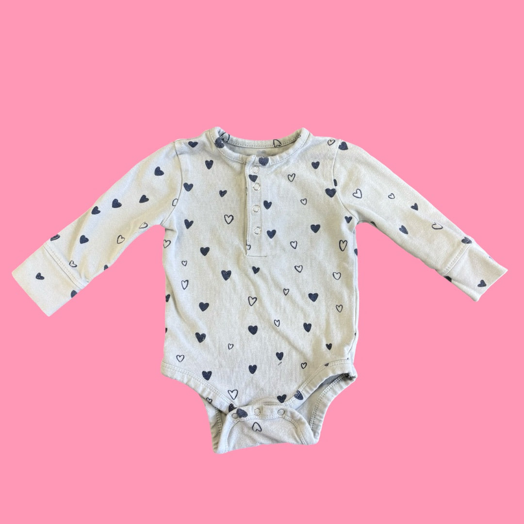 Pehr Onesie Heart, 0-3m