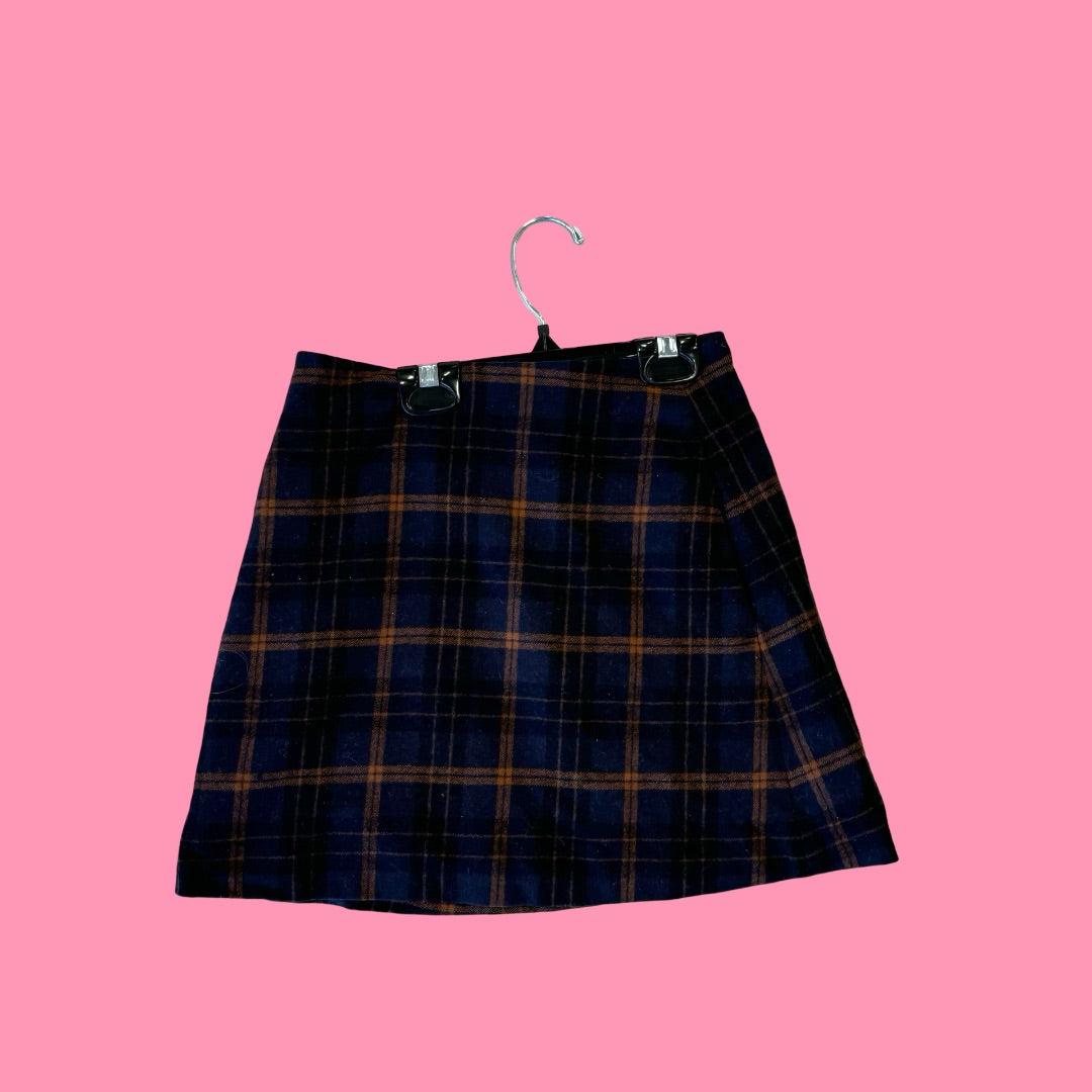 Wilfred Navy brown checkered skirt, 00