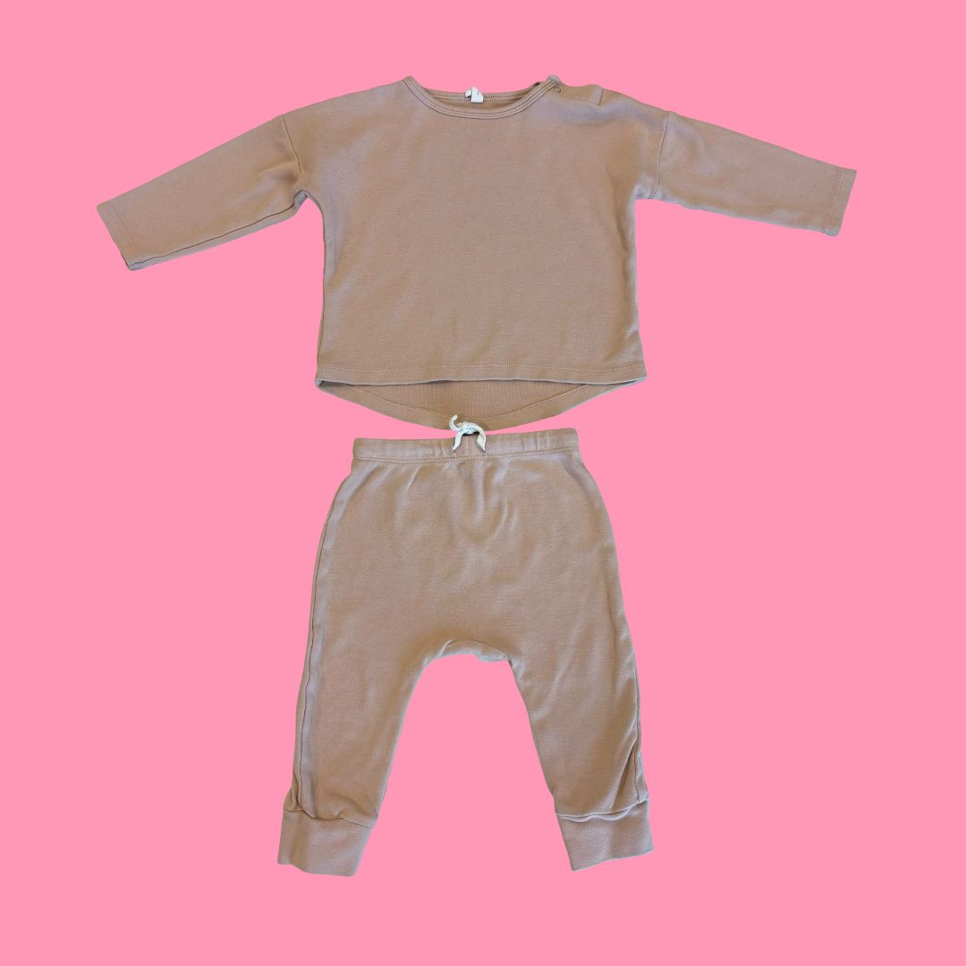 Rylee + Cru  beige set, 12-18m